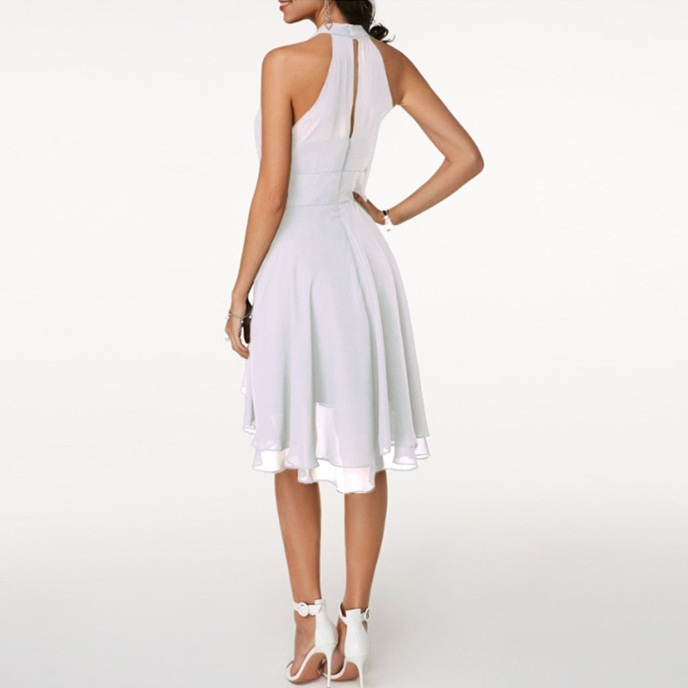 Women’s Halter Neck Mini Dress – Elegant Sleeveless Evening Style 2