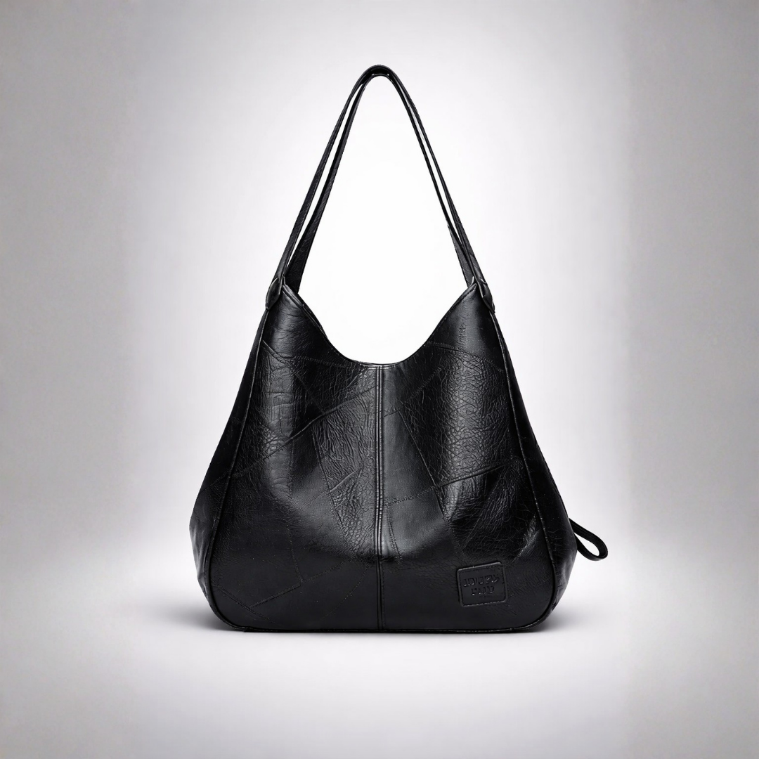 Large Vegan Leather Hobo Shoulder Tote Bag with Zippered Center Compartment, Dual Side Pockets & Magnetic Snap Closure 0