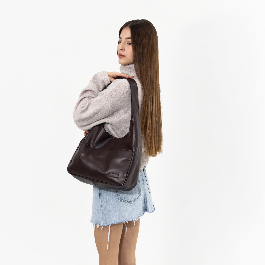 Vegan Leather Hobo Shoulder Bag with Magnetic Snap & Inner Zip Pocket 1