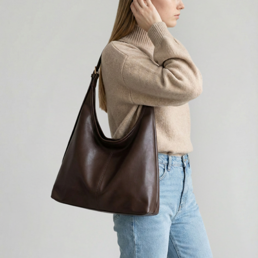 Women’s Brown Vegan Leather Hobo Shoulder Bag – Soft Everyday Carry 2
