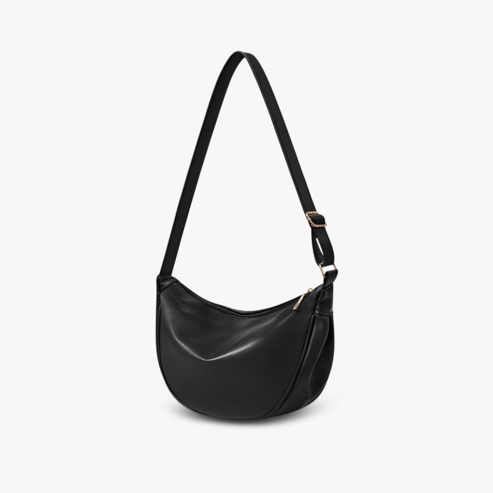 Women’s Crescent Shoulder Bag with Adjustable Strap and Zip Closure 0