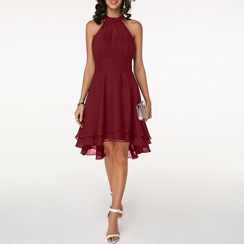 Women’s Halter Neck Mini Dress – Elegant Sleeveless Evening Style 6